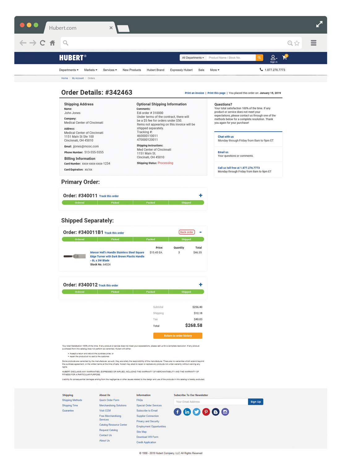 Chrome-tracking Hubert Order Tracking